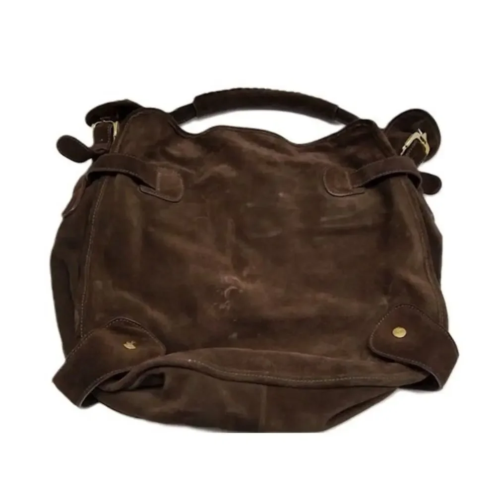 Vintage Burberry Brown Suede Hobo Bag Y2K Authenticated